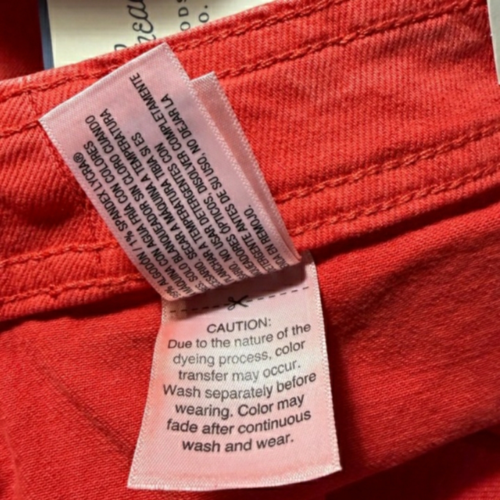 Universal Thread Coral Red High Rise Sailor Wide Leg Ankle Jeans Multi sizes NWT - Picture 10 of 16